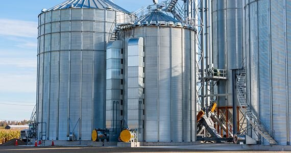 top dryer amidst a grain system